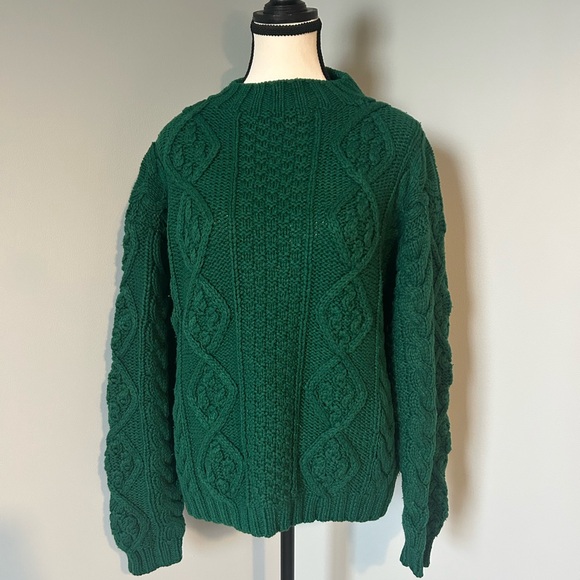 Karuba Sweaters - Vintage Karuba Emerald Green Chunky Cable Knit Sweater - Size Small